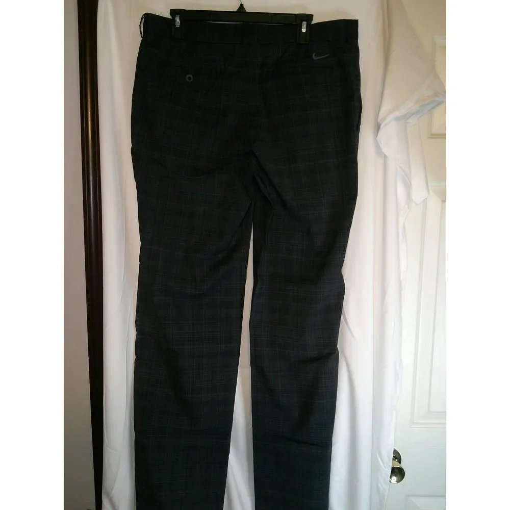 Nike Golf Dark Plaid Performance Golf Pants Moisture-Wicking Athletic Wear 34x32